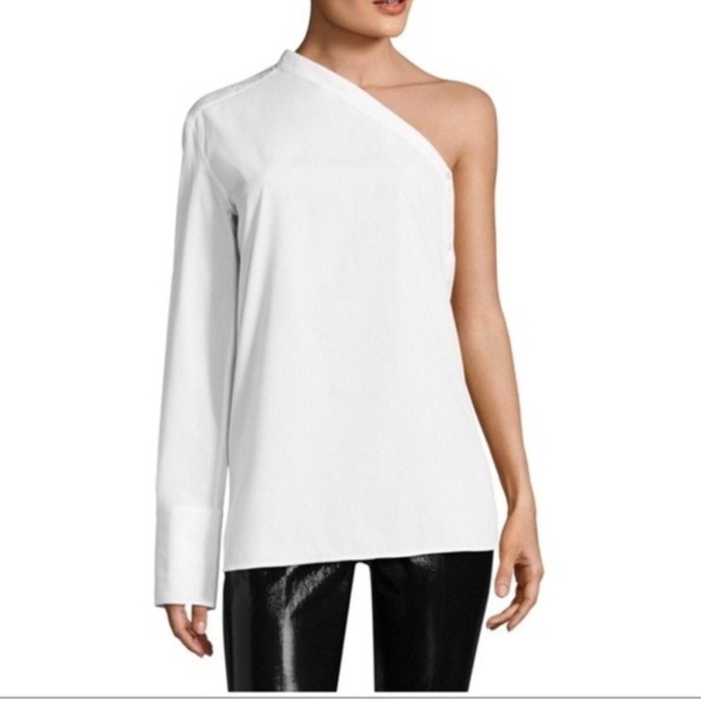 Helmut Lang One Shoulder Button Side‎ Top Women White S